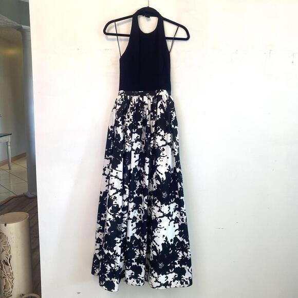 AIDAN BY AIDAN MATTOX black and white formal maxi dress - Picture 2 of 7